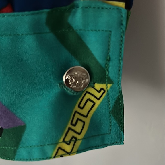 Versace Jeans Couture Colorful Abstract Pattern Long Sleeve Shirt Top **Sz S** - Picture 5 of 6